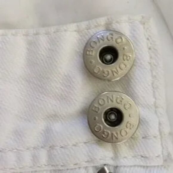 Bongo Distressed Ripped Shortie Jean Shorts Junior 5 White - Picture 4 of 6